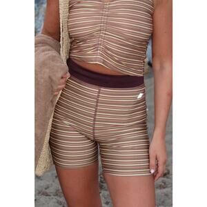 Planet Nusa Stretch1 Fun Shorts Henna Stripes - M